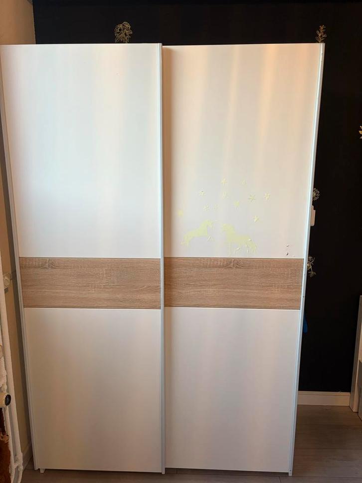 Kledingkast met schuifdeuren - 125cm breed, Huis en Inrichting, Kasten | Kledingkasten, Gebruikt, 150 tot 200 cm, 100 tot 150 cm