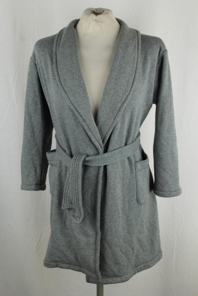 Mooie korte ochtendjas/thuisvest. mt M Zachte stof!, Kleding | Dames, Ondergoed en Lingerie, Badjas, Grijs, Ophalen of Verzenden