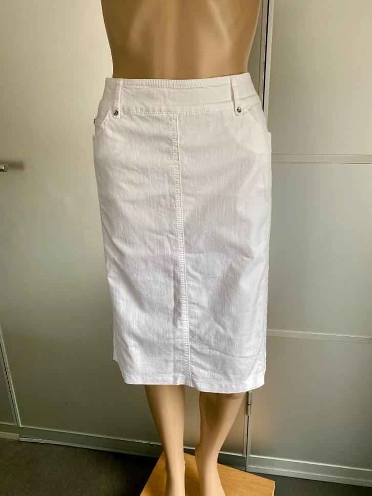 J257 Gerry Weber maat 38=M rok rokje spijkerrok spijker wit, Kleding | Dames, Rokken, Zo goed als nieuw, Maat 38/40 (M), Wit, Knielengte
