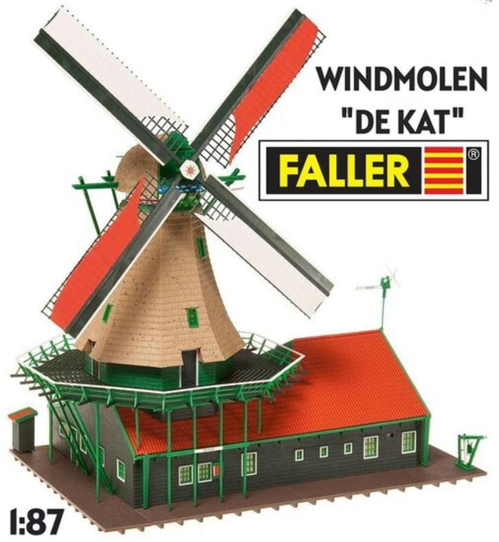 FALLER | WINDMOLEN DE KAT (ZAANSE SCHANS NEDERLAND) | 1:87, Hobby en Vrije tijd, Modeltreinen | H0, Nieuw, Brug, Tunnel of Gebouw
