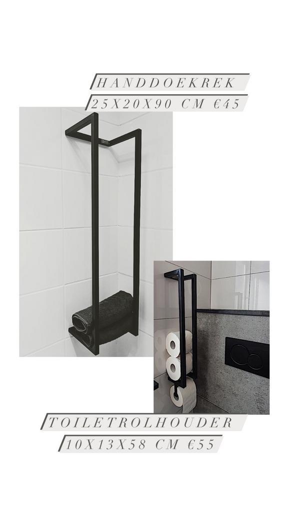 Handdoek rek en toiletrol houder, Huis en Inrichting, Badkamer | Complete badkamers, Zo goed als nieuw, Ophalen of Verzenden