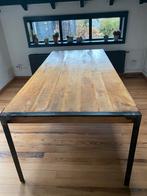 Mango Houten Eettafel met Smeedijzer, Ophalen, Gebruikt, 100 tot 150 cm, Vijf personen of meer