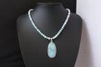 Larimar ketting/oorhanger-set van, Met edelsteen, Zilver, Verzenden