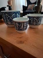 3 Delftsblauwe Boch bloempotten m 10 / m 12 / m 16, Ophalen of Verzenden, Zo goed als nieuw