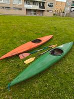2 eenpersoons kunststof kano's Inc 2 paddels, Watersport en Boten, Kano's, Ophalen, Gebruikt, Eén persoon, Met peddels
