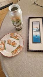 oude chinese vaas- bordje en schilderijtje, Ophalen of Verzenden