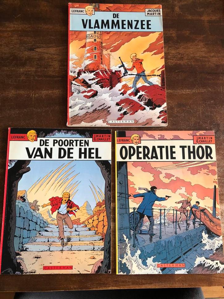 Lefranc stripboeken 3x 1e druk, Boeken, Stripboeken, Zo goed als nieuw, Meerdere stripboeken, Ophalen of Verzenden