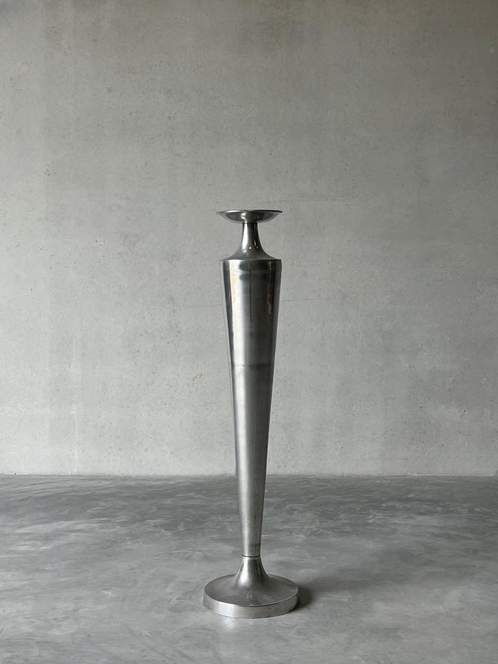 Vintage Aluminium XL kandelaar, 1980, Huis en Inrichting, Woonaccessoires | Kandelaars en Kaarsen, Zo goed als nieuw, Minder dan 25 cm