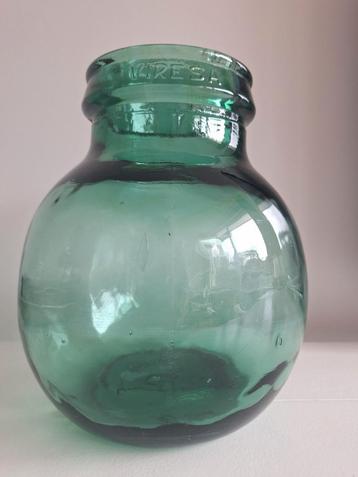Vintage groene Viresa bolvaas ong. 23 cm hoog beschikbaar voor biedingen