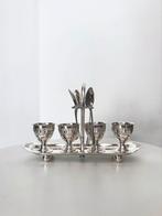 Antieke verzilverde eiercruetset, Martin Hall&Co, 1880-1910, Antiek en Kunst, Antiek | Goud en Zilver, Ophalen of Verzenden, Zilver