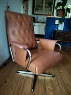 Prachtige vintage lederen fauteuil, Huis en Inrichting, Ophalen, Gebruikt, Leer, 50 tot 75 cm