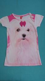 Wibra shirt met hondje maat 116 122, Meisje, Ophalen of Verzenden, Zo goed als nieuw, Shirt of Longsleeve