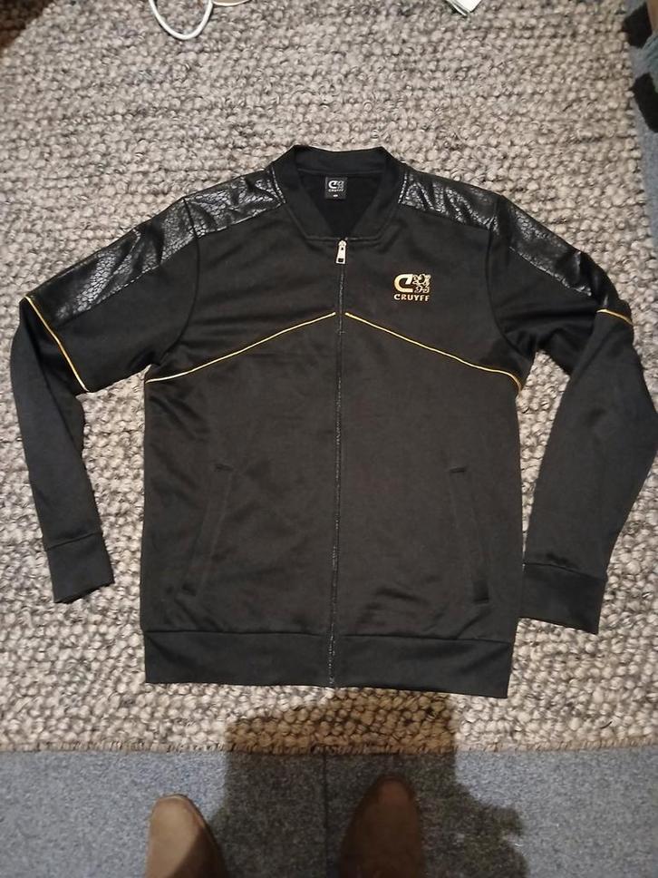 Zwart Cruyff trainingsjack, maat M, Kleding | Heren, Sportkleding, Zo goed als nieuw, Algemeen, Zwart, Ophalen of Verzenden