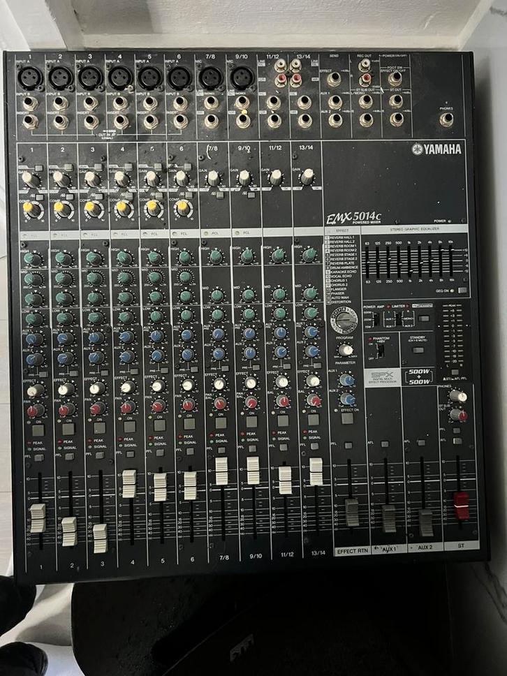 Yamaha EMX5014C Powered Mixer – 1000 W, SPX-effecten, Muziek en Instrumenten, Mengpanelen, Zo goed als nieuw, 10 tot 20 kanalen
