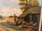 Herder met schapen, Antiek en Kunst, Kunst | Schilderijen | Klassiek, Ophalen of Verzenden