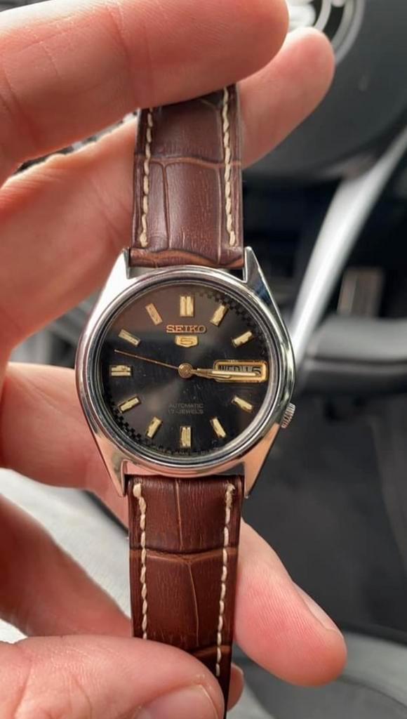 Seiko 5 automaat 1992 met lederen en stalen band, Sieraden, Tassen en Uiterlijk, Horloges | Antiek, Seiko, Staal, 1960 of later