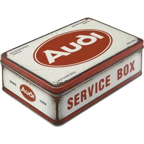 Audi service box reclame voorraadblik metalen koektrommel, Verzamelen, Automerken, Motoren en Formule 1, Nieuw, Auto's, Ophalen of Verzenden