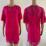 Dames lange jurk crochet gehaakt top kant volants lace S, Nieuw, Ophalen of Verzenden, Knielengte, Roze