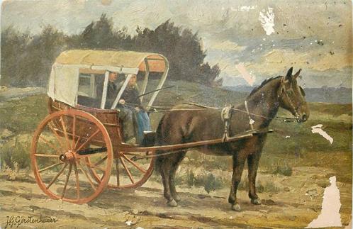 (388-518-017) Paard met koets JG Gertsenhauer, Verzamelen, Ansichtkaarten | Themakaarten, Overige thema's, Verzenden