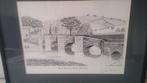 Gravure van de Holm Bridge in Bakewall, Engeland., Ophalen of Verzenden