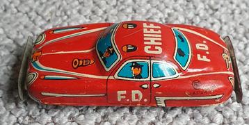 Vintage Blikken Brandweerauto - Chief beschikbaar voor biedingen