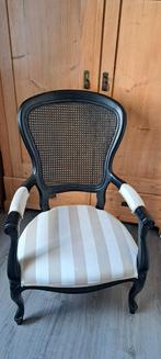fauteuil, notenhout,opnieuw gestoffeerd en zwart geverfd., Ophalen, Gebruikt, 75 tot 100 cm, 50 tot 75 cm