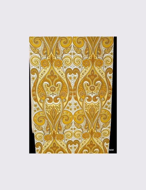 3710 Paisley behang okergoud seventies stijl vintage swiet, Huis en Inrichting, Stoffering | Behang, Wit, minder dan 10 m², Verzenden