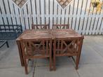 Gratis! Leuke tuinset met tafel en 4 stoelen, Ophalen, 4 zitplaatsen, Gebruikt, Hardhout