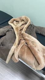 Oliefgroene leren lammy jas maat 38, Ophalen of Verzenden, Zo goed als nieuw, Maat 38/40 (M), Bruin