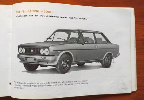 Handleiding Fiat 131 en Racing instructieboekje 1978 OEM, Auto diversen, Handleidingen en Instructieboekjes, Ophalen of Verzenden