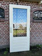 Hardhouten achterdeur 87,7x197cm., Doe-het-zelf en Verbouw, Deuren en Horren, Ophalen, 80 tot 100 cm, Minder dan 200 cm, Glas