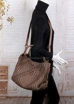 Vintage Republic leren tas - bronskleurig gevlochten, Ophalen of Verzenden, Nieuw, Bruin, Handtas