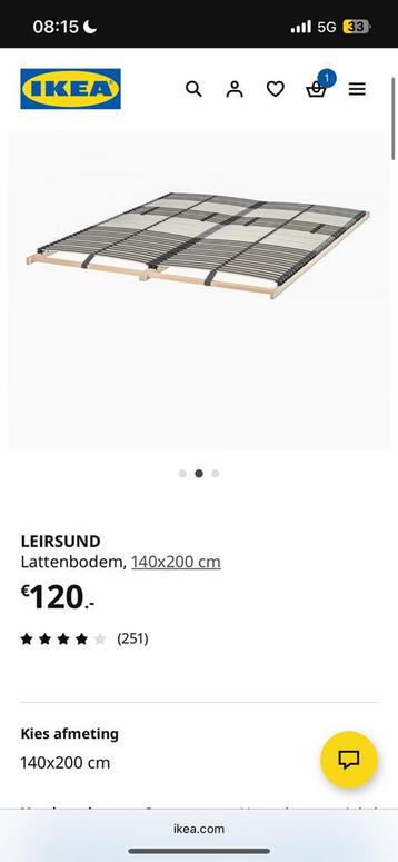 IKEA Brimnes Bedframe +Leirsund Lattenbodem 140x200 - afbeelding 5