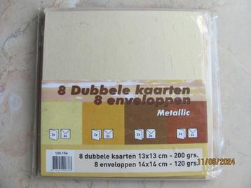 NIEUW dubbel LUXE gekleurd KAARTEN vierkant ENVELOP metallic beschikbaar voor biedingen
