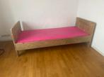 Steigerhout bed 90x200 met lattenbodem en matras, 90 cm, Eenpersoons, Bruin, Steigerhout