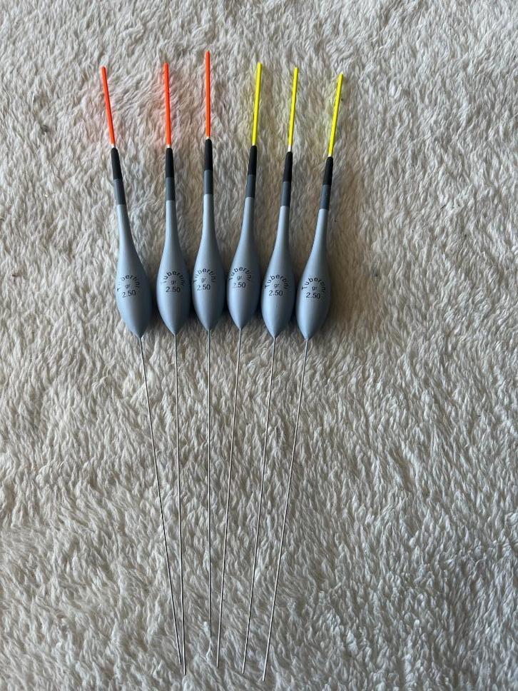 adv 184 /  NIEUW set 6 dobbers BAZZERLA 2,50gr, Watersport en Boten, Hengelsport | Witvissen, Nieuw, Dobber of Lood, Ophalen of Verzenden