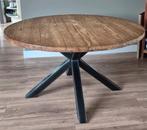 Ronde teak mix tafel 140cm - Romaro serie van Pronto wonen, Huis en Inrichting, Tafels | Eettafels, Ophalen, Rond, Zo goed als nieuw