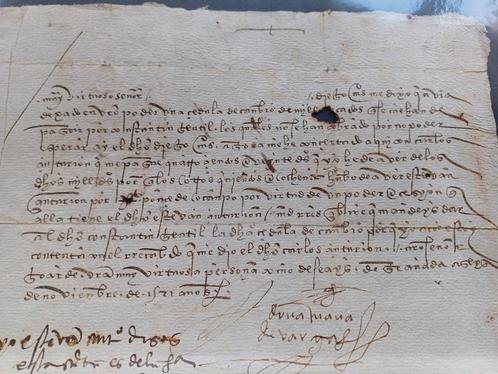 Oud manuscript Grenada: 16de eeuws, Antiek en Kunst, Antiek | Boeken en Bijbels, Ophalen of Verzenden