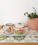 Vintage wildflower botanisch melkkan en suikerpot, Ophalen of Verzenden