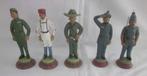 5 oude antieke Terracotta soldaten India lengte 10 cm., Ophalen of Verzenden