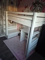 Hoogslaper met Bank, los bureau en los rek erbij 3 delig, Ophalen, 85 tot 100 cm, Gebruikt, 180 cm of meer