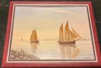 Olieverf - C. Peper - Zeilschepen op het IJsselmeer, Antiek en Kunst, Kunst | Schilderijen | Klassiek, Ophalen