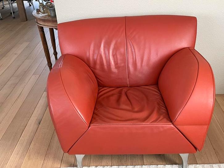 Design leren bankstel Jori, Huis en Inrichting, Banken | Sofa's en Chaises Longues, Gebruikt, 150 tot 200 cm, 75 tot 100 cm, Leer