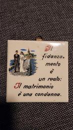 Vintage Tegeltje - Huwelijksthema, Ophalen of Verzenden