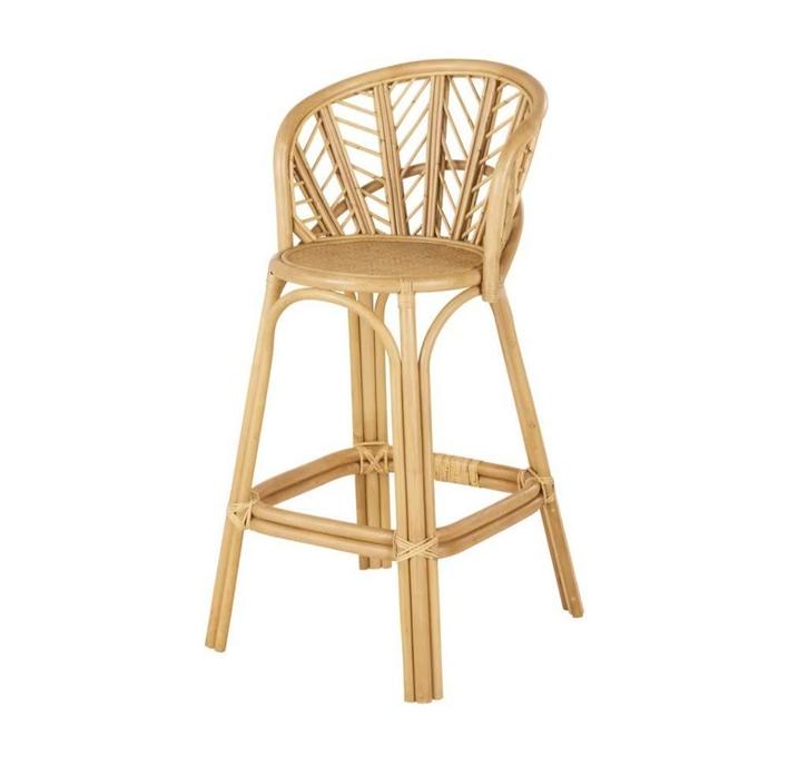 Maison Du Monde, MELOA - Rotan stoel voor centraal eiland H6, Huis en Inrichting, Barkrukken, Zo goed als nieuw, 90 cm of meer