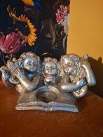 Engelen Kandelaar, Huis en Inrichting, Woonaccessoires | Kandelaars en Kaarsen, Gebruikt, Ophalen of Verzenden, Metaal, Grijs