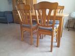 Eettafel plus vier stoelen, Huis en Inrichting, 50 tot 100 cm, 100 tot 150 cm, Rechthoekig, Zo goed als nieuw