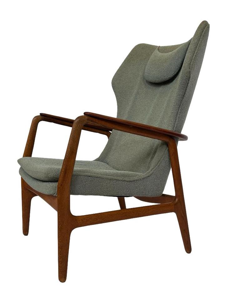 Vintage Design Fauteuil Bovenkamp Aksel Bender Madsen Heren, Huis en Inrichting, Fauteuils, Gebruikt, Hout, Stof, 50 tot 75 cm