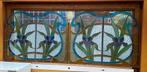 2 koppels glasramen art nouveau stijl, Ophalen of Verzenden