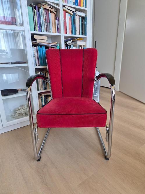 Gispen Fauteuil, Huis en Inrichting, Fauteuils, Zo goed als nieuw, Metaal, Stof, 50 tot 75 cm, Minder dan 75 cm, Ophalen